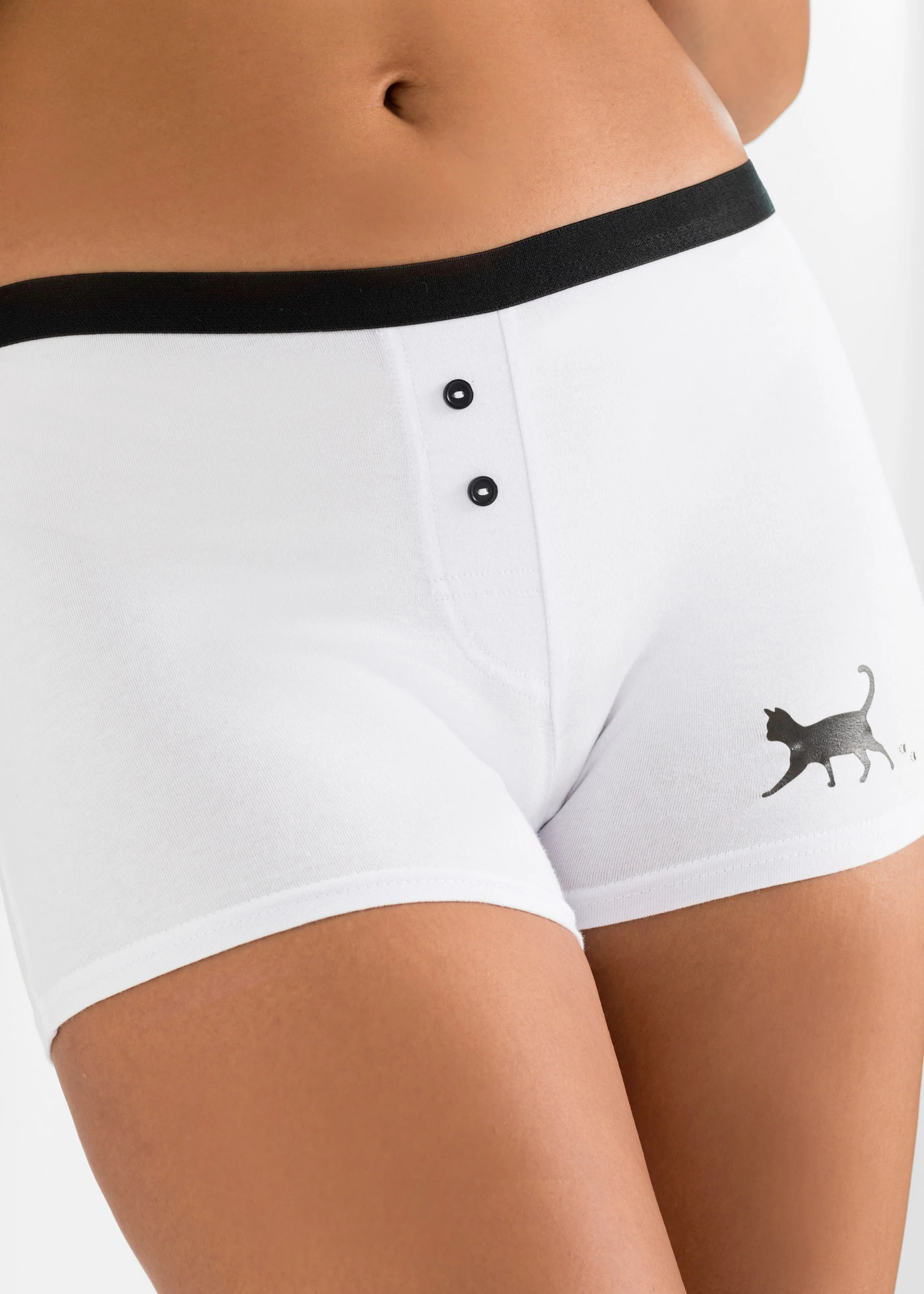 Dames boxer (set van 4) • zwart+wit • bonprix online shop