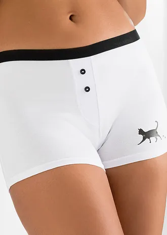 Dames boxer (set van 4) • zwart+wit • bonprix online shop