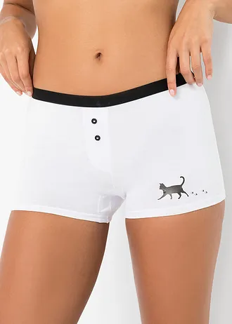 Dames boxer (set van 4) • zwart+wit • bonprix online shop