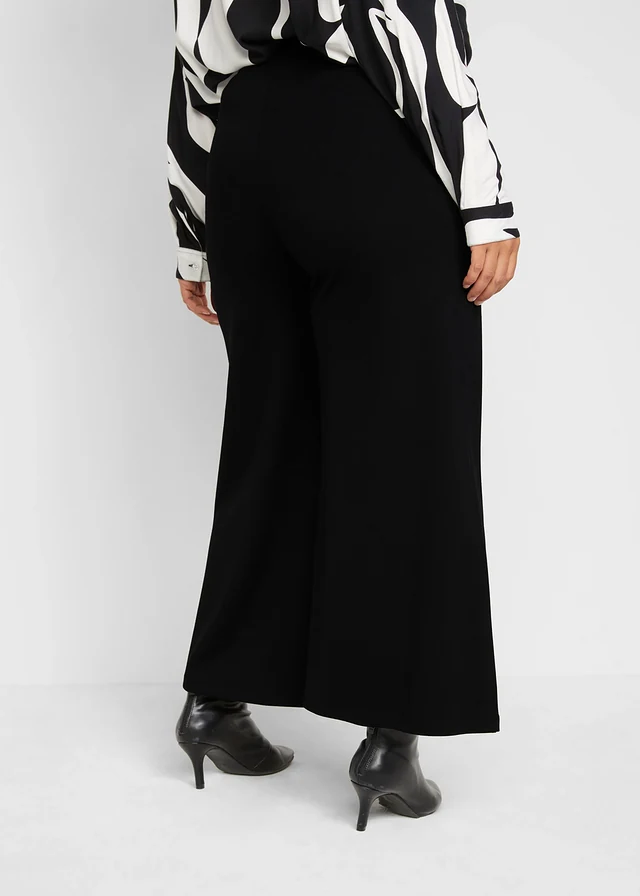 Jupe-culotte en viscose majoritaire, Couleur: noir
