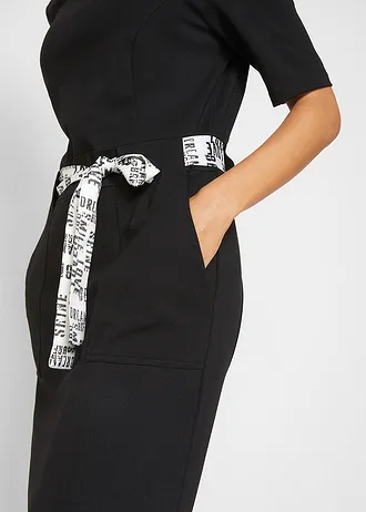 Sukienka shirtowa z paskiem • czarny • bonprix obchod