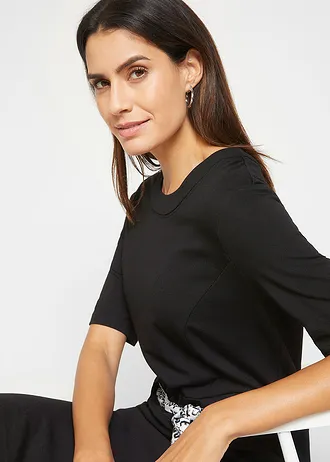 Sukienka shirtowa z paskiem • czarny • bonprix obchod