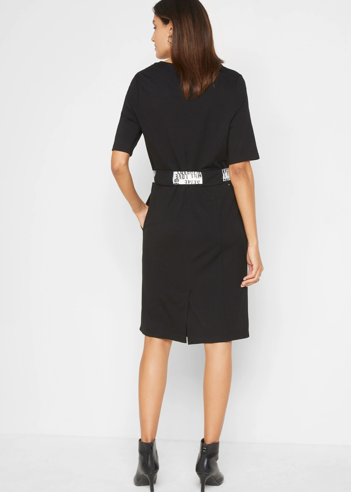 Sukienka shirtowa z paskiem • czarny • bonprix obchod