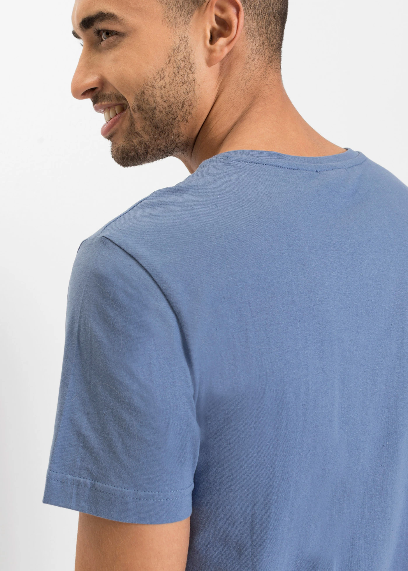 T-shirt met sportieve print (set van 2) • zwart-wit-jeansblauw • bonprix online shop