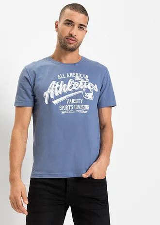 T-shirt o kroju regular fit, 2 szt. • czarny + niebieski dżins • sklep bonprix