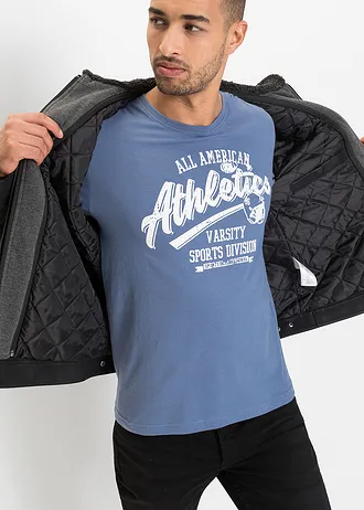 T-shirt o kroju regular fit, 2 szt. • czarny + niebieski dżins • sklep bonprix