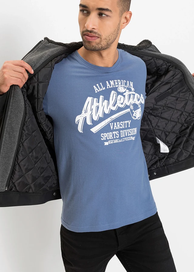 T-shirt (set van 2) in regular fit • zwart+jeansblauw • product-page.page-title-suffix