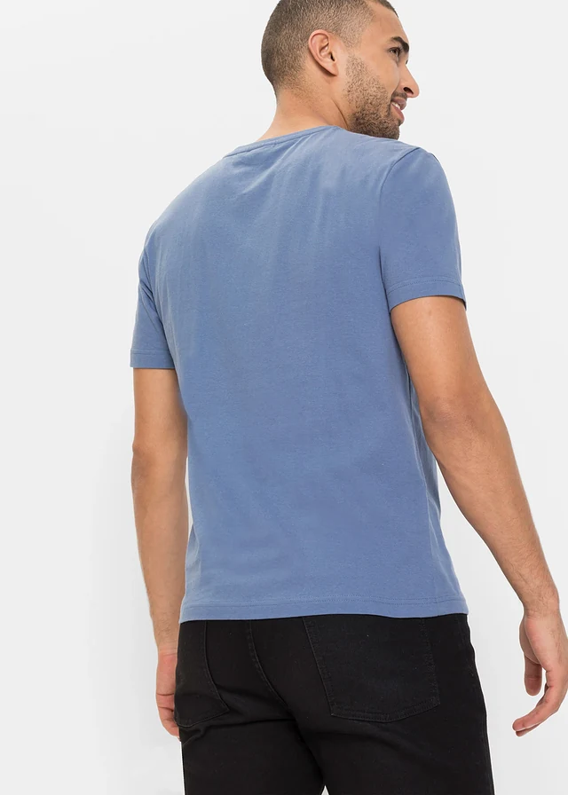 T-shirt (set van 2) in regular fit • zwart+jeansblauw • product-page.page-title-suffix