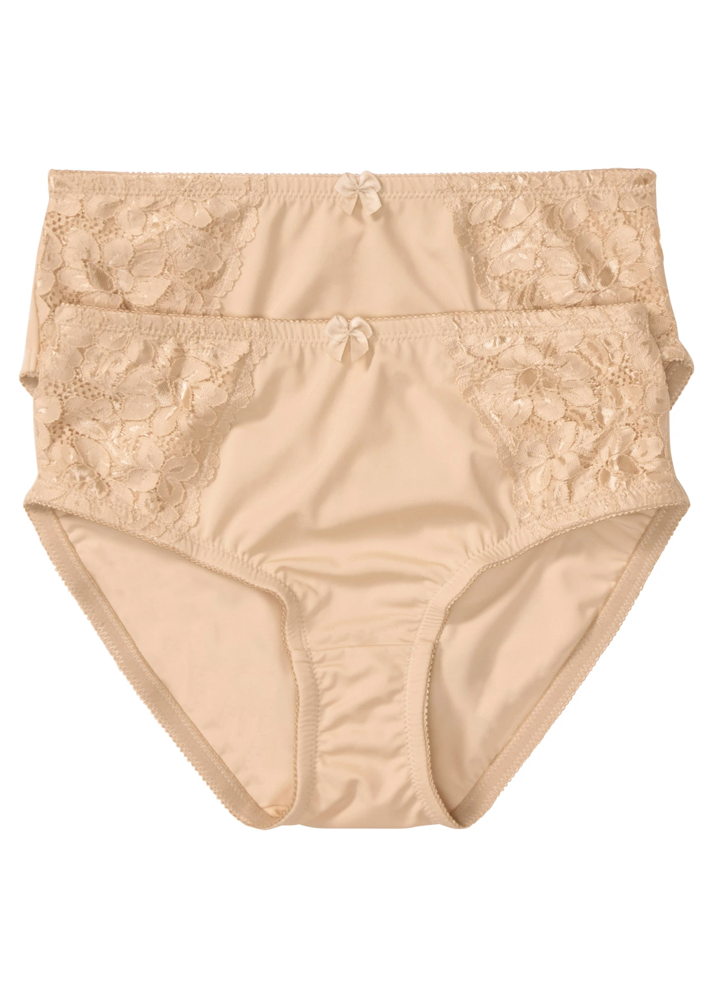 Maxikalhotky s jemnou krajkou (2 ks v balení) • pudrová + pudrová • bonprix obchod