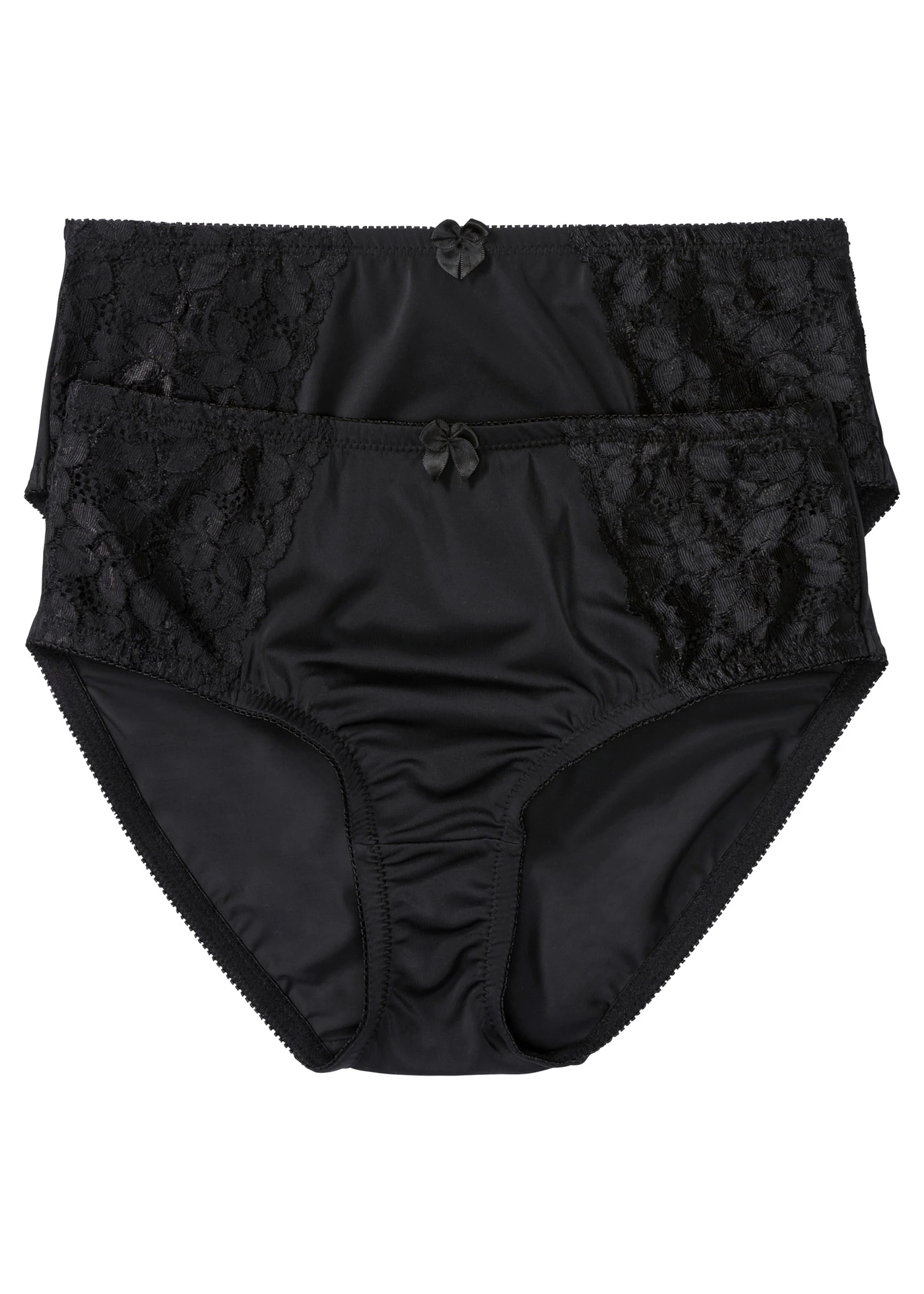 Maxislip met fijne kant (set van 2) • 2x zwart • bonprix online shop