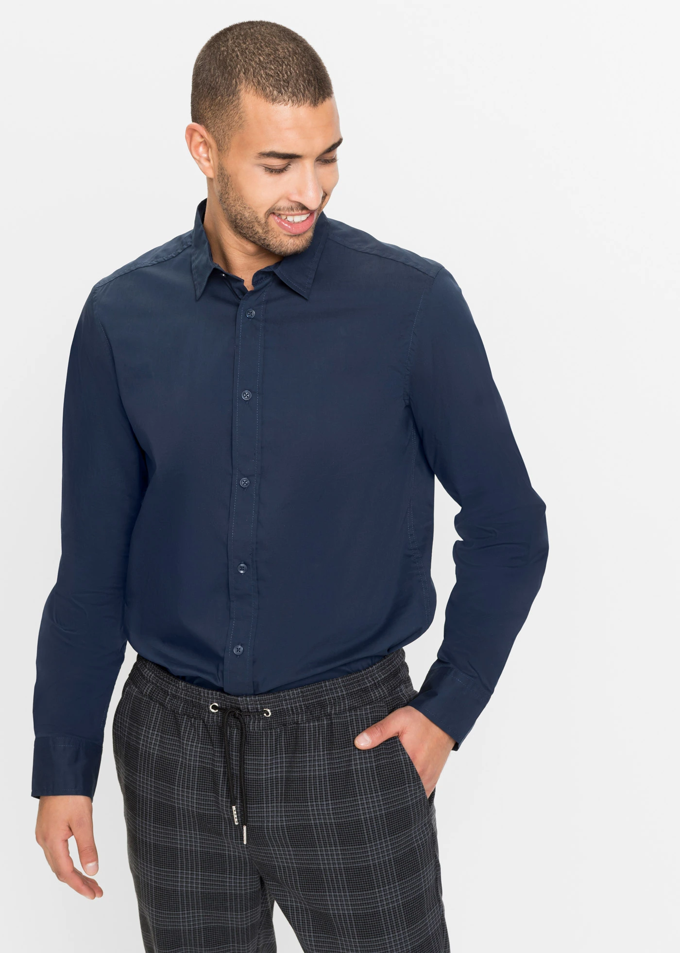 Biznis košeľa so strečom, Slim Fit • tmavomodrá • obchod bonprix