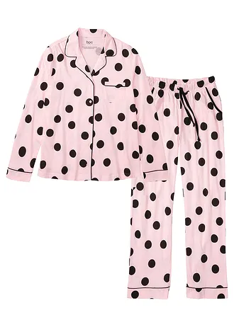 Pyjama met knoopsluiting (2-dlg. set) • roze poudre gestippeld • bonprix online shop