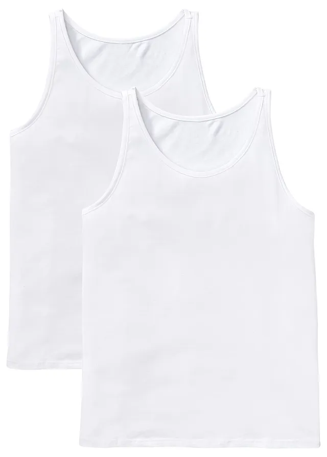 Maiou cu bumbac bio (2buc.) • alb • magazin bonprix