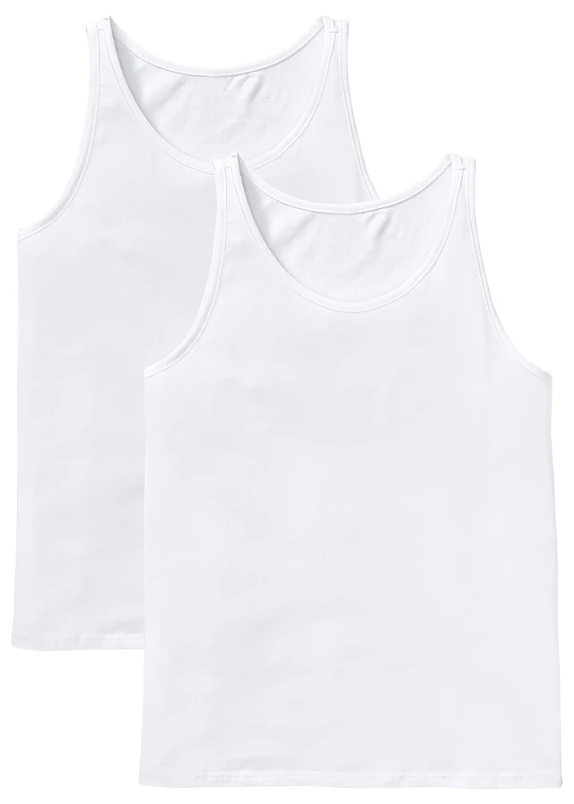 Hemd (set van 2) met biologisch katoen, Kleur: wit