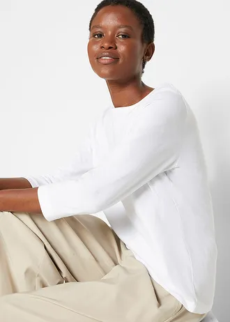 Dlouhé tričko (5 ks v balení) • černá +jahodová+světle šedý melír+bílá+tmavě modrá • bonprix obchod