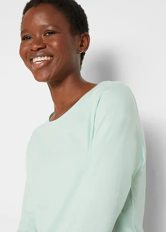 Longsleeve (set van 5) • kristalroze+kristalmint+mat aqua+rooklila+wit • bonprix online shop