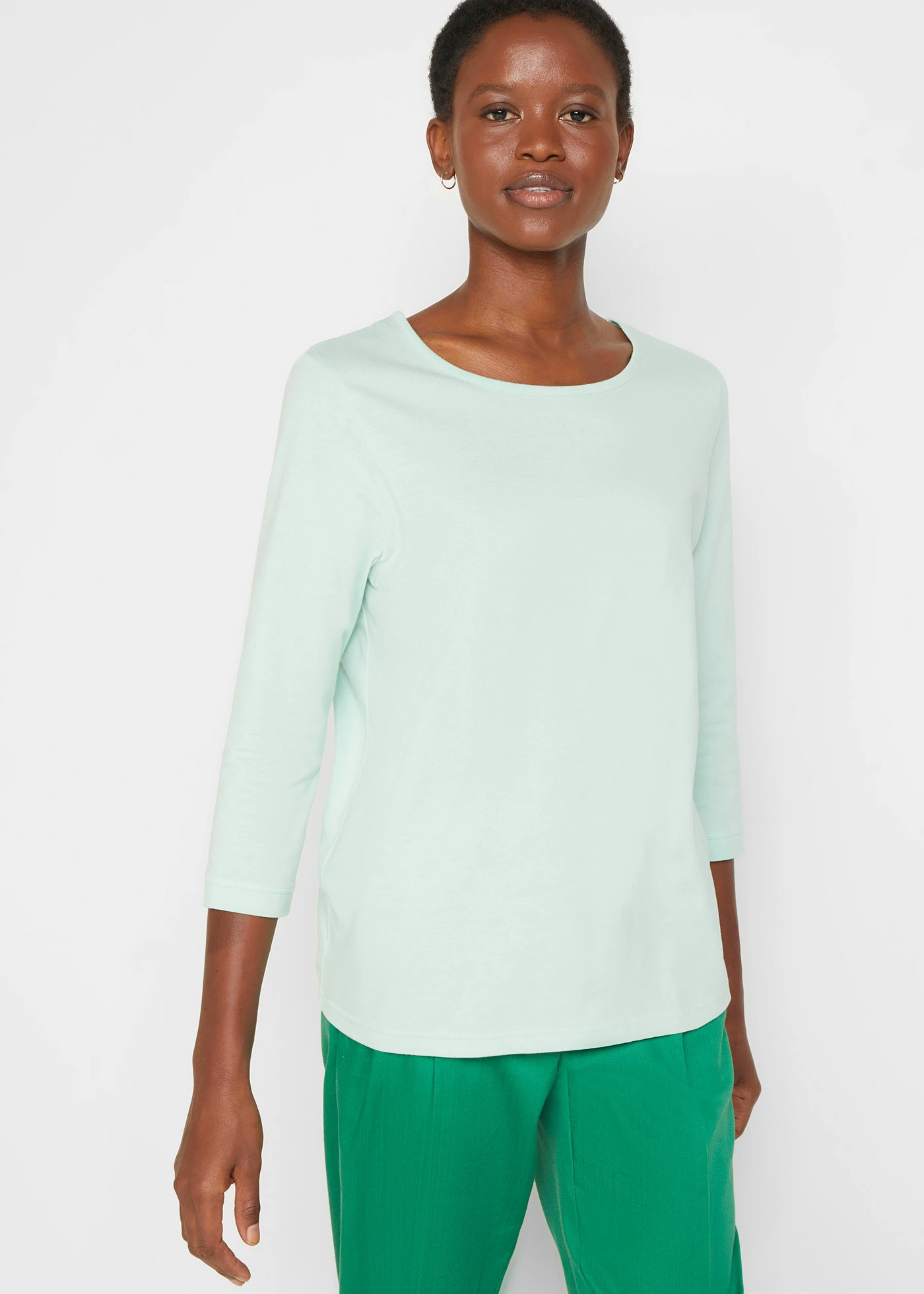 Longsleeve (set van 5) • kristalroze+kristalmint+mat aqua+rooklila+wit • bonprix online shop