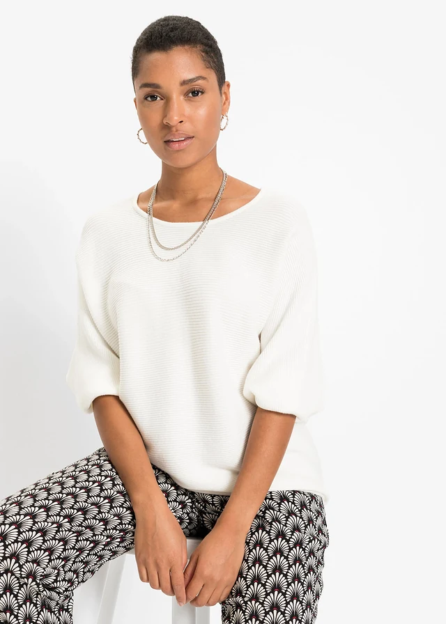 Geribde oversized trui van viscosemix