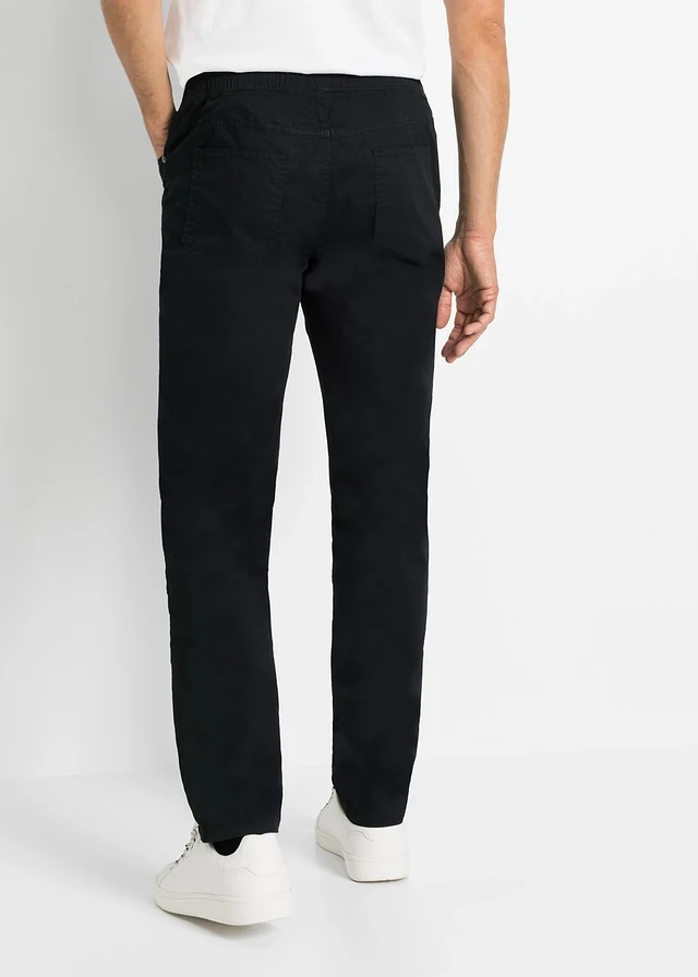 Regular fit stretch instapbroek, straight • zwart • product-page.page-title-suffix