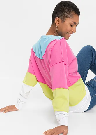 Sweat-shirt doux, Couleur: rose flamant/vert menthe divers