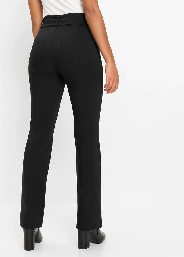 Pantalon extensible avec ceinture, Couleur: noir