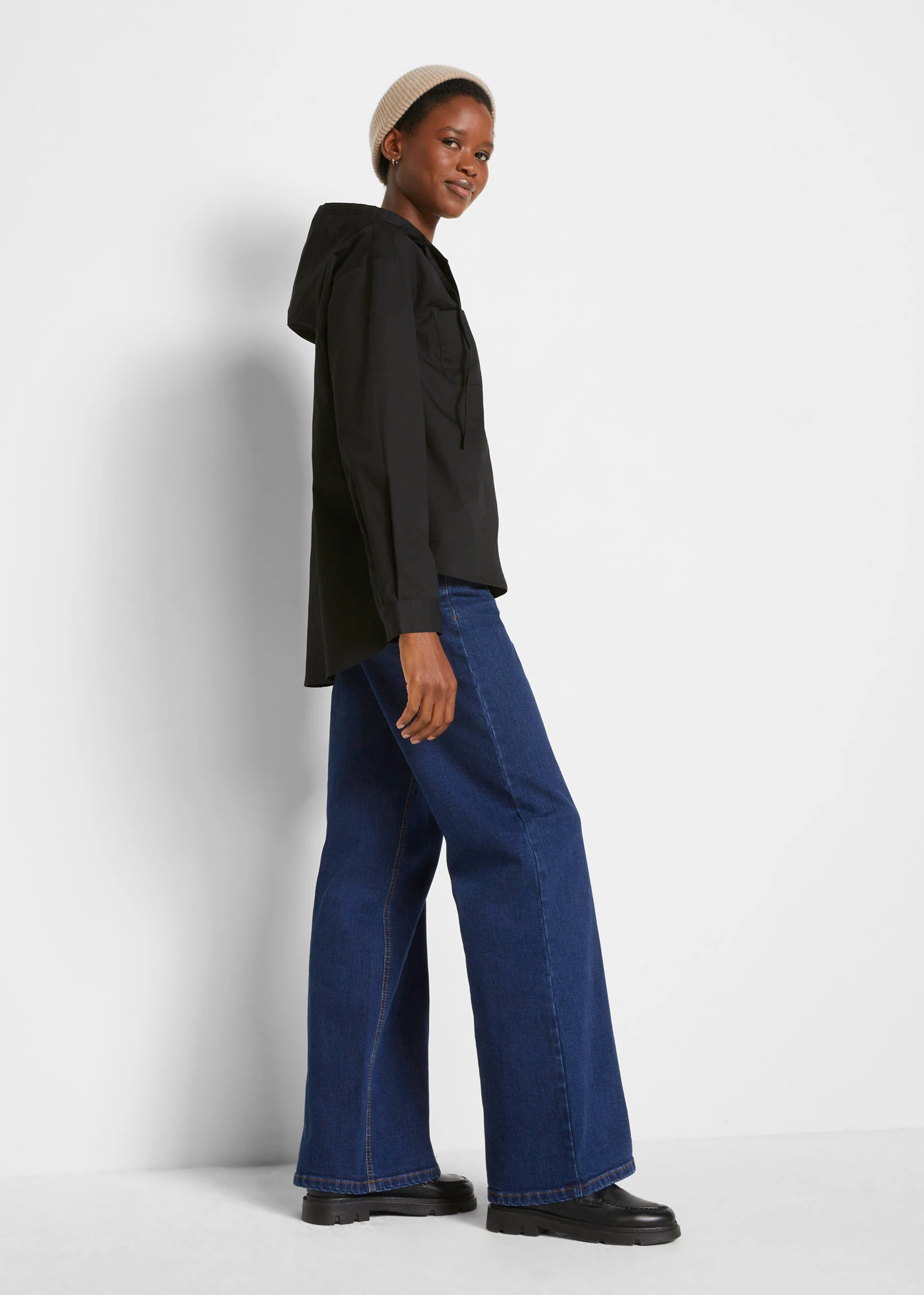 Tunikablúz tiszta bio-pamutból • fekete • bonprix áruház