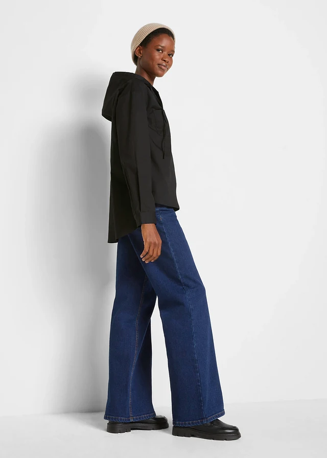 Blouse-tunique 100% coton, Couleur: noir