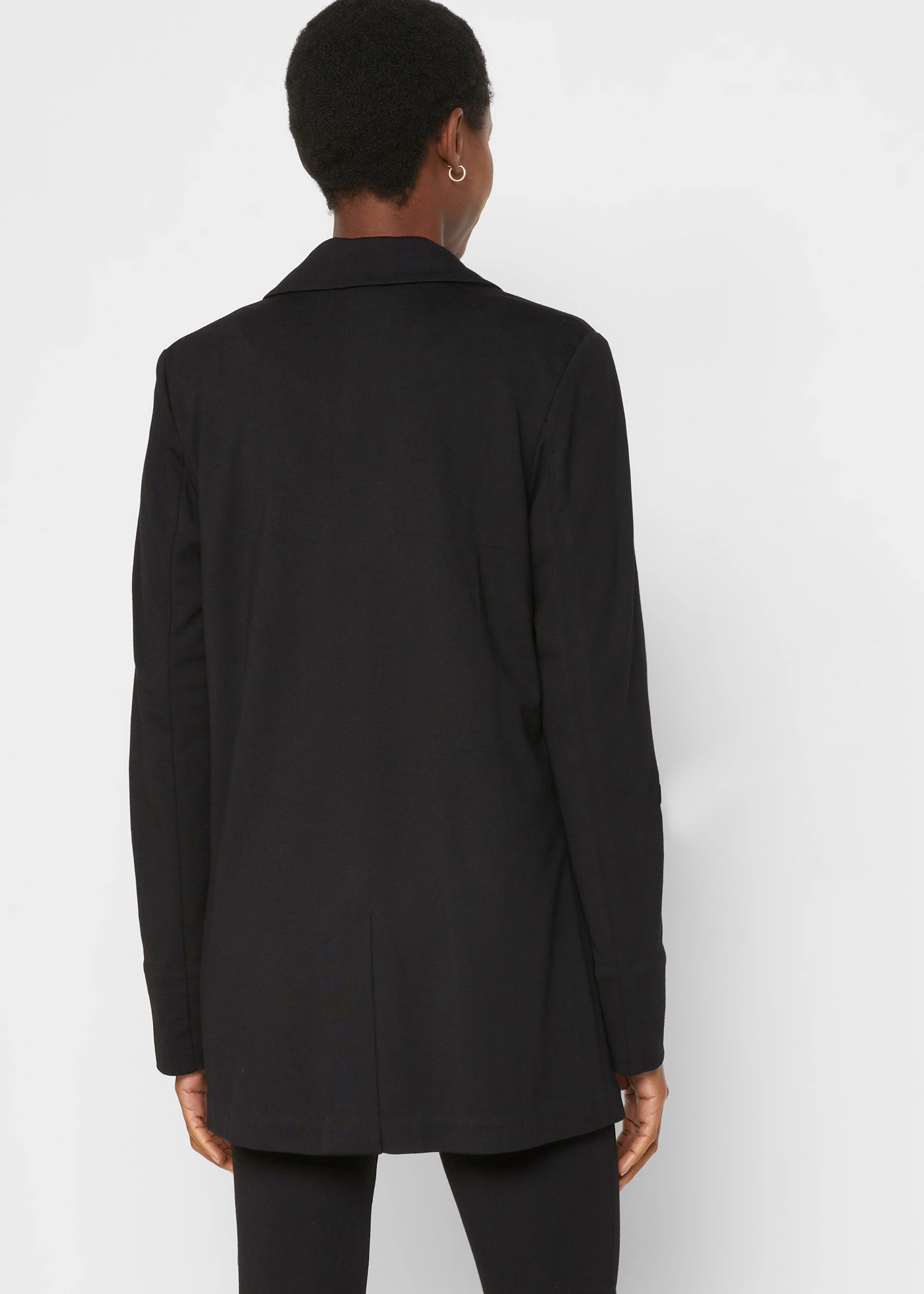 Blazer sweat long en Punto di Roma • noir • Boutique bonprix