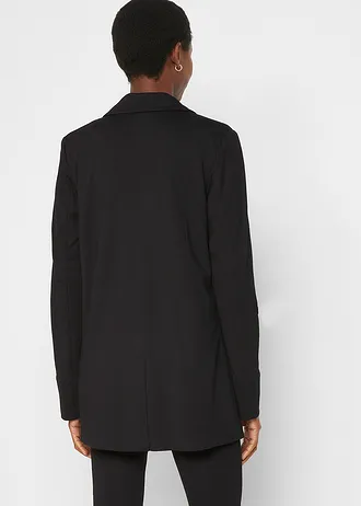 Blazer sweat long en Punto di Roma • noir • Boutique bonprix