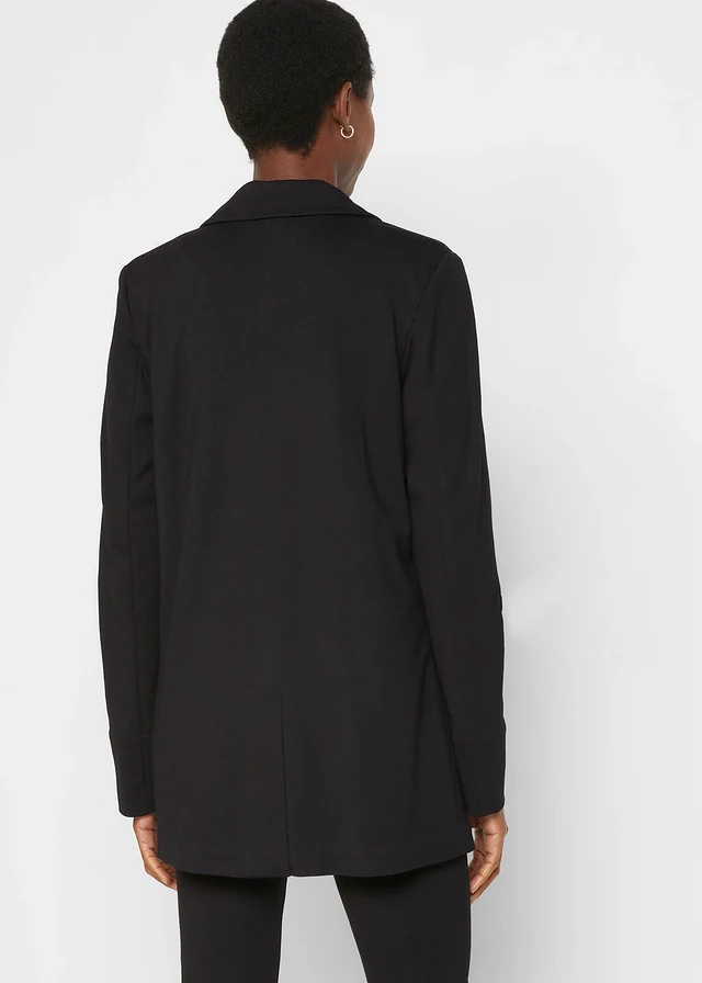 Punto di Roma blazer in een viscosemix, Kleur: zwart