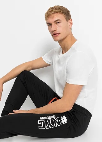 Pantaloni jogging, cu poliester reciclat • negru • magazin bonprix