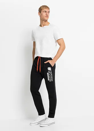 Pantaloni jogging, cu poliester reciclat • negru • magazin bonprix