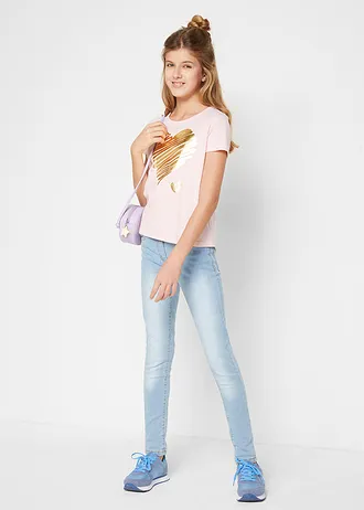 Tričko s organickou bavlnou (2 ks v balení) • světle šedý melír + pudrově růžová • bonprix obchod