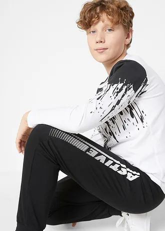 Joggingové kalhoty z měkké bavlněné směsi • černá • bonprix obchod