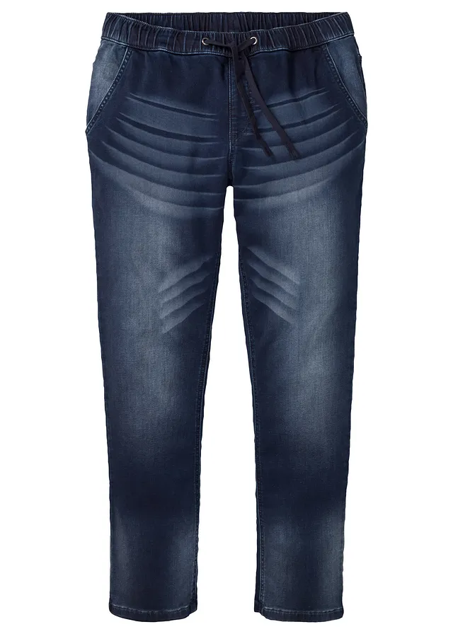 Slim fit jogging jeans, straight • donkerblauw denim • bonprix online shop