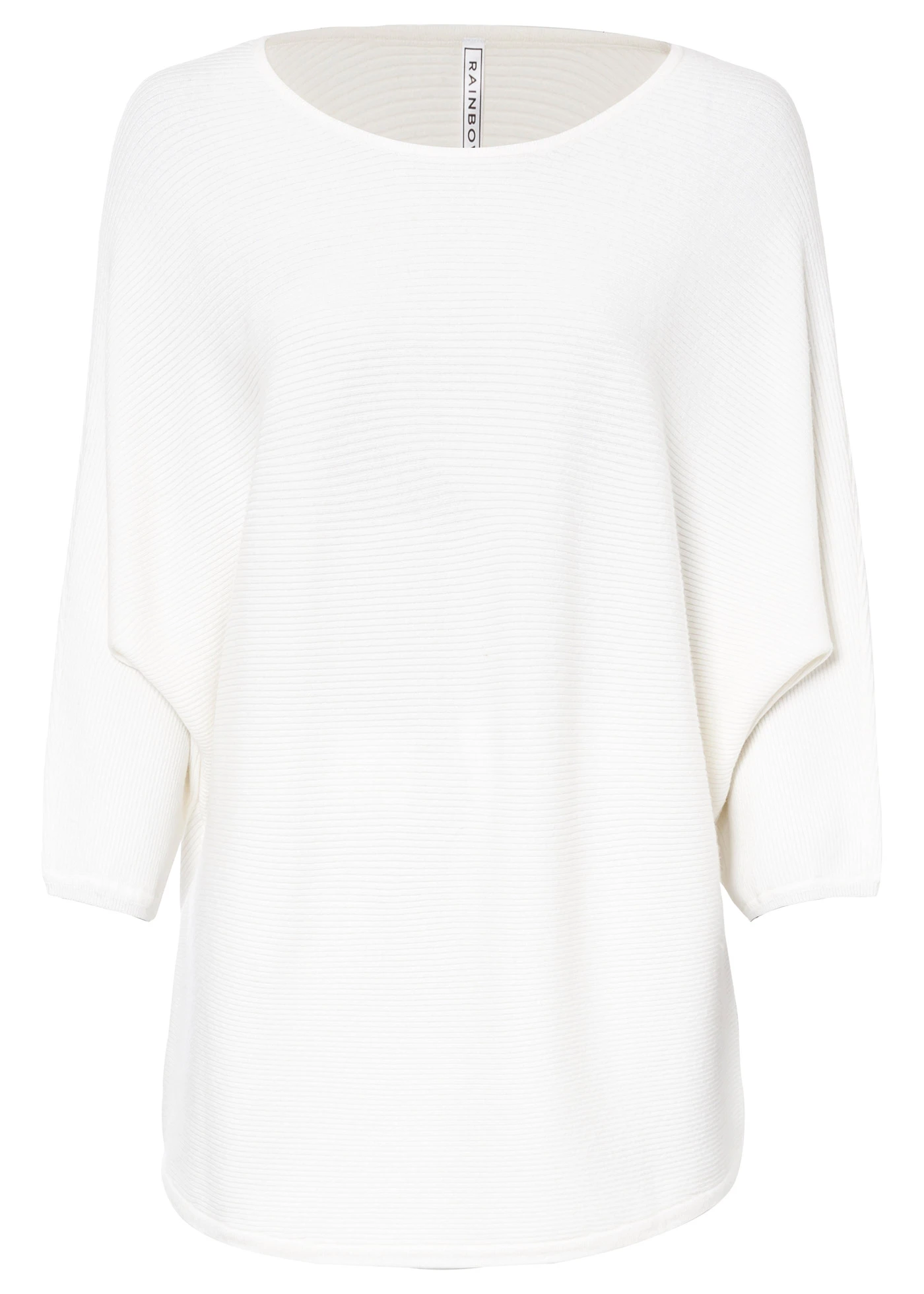 Sweter oversize z prążkowanego materiału z domieszką wiskozy • biel wełny • sklep bonprix