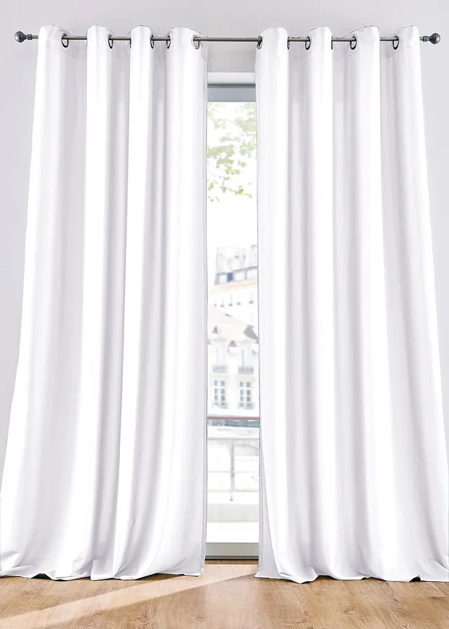 Závěsy z mikrovlákna (2 ks v balení) • čistě bílá • bonprix obchod