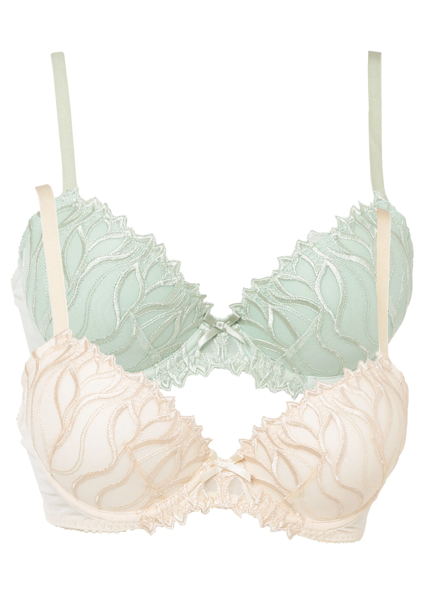 Voorgevormde bh met beugels (set van 2) • soft salie+ivoorkleur • bonprix online shop