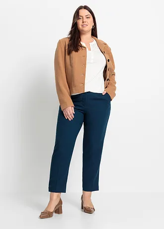 Henley shirt van een viscosemix, Kleur: wolwit