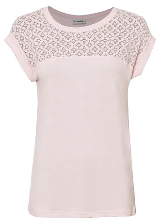 T-shirt doux en viscose extensible • rose clair • Boutique bonprix
