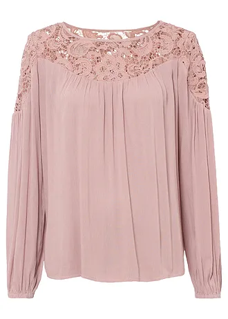 Tunika z lejącej  wiskozy • różowobrązowy • sklep bonprix