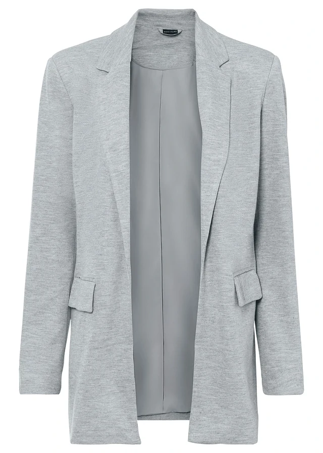 Blazer long en jersey avec poches