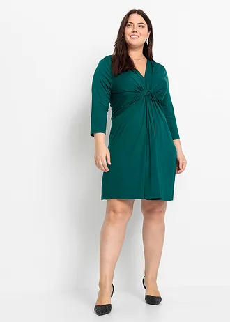 Žerzejové šaty, barva: petrolejově zelená