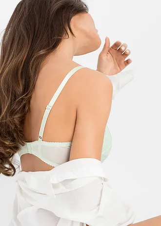 Sutien vătuit cu broderie fină (2buc.) • verde-salvie soft+alb-fildeş • magazin bonprix