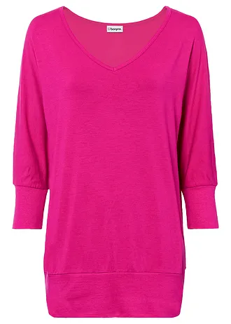 Oversize tričko ze splývavé viskózy • pink magnólie • bonprix obchod