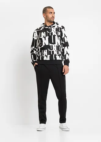 Hoodie van biologisch katoen, Kleur: wit/zwart