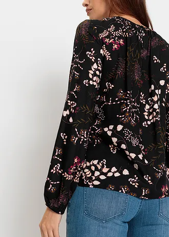 Blouse imprimée en viscose • noir floral • Boutique bonprix