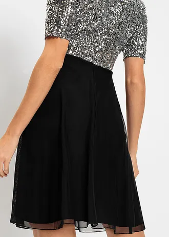 Minišaty • stříbrná-černá • bonprix obchod