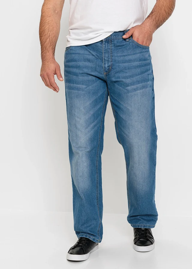 Jean regular, droit, Couleur: bleu denim