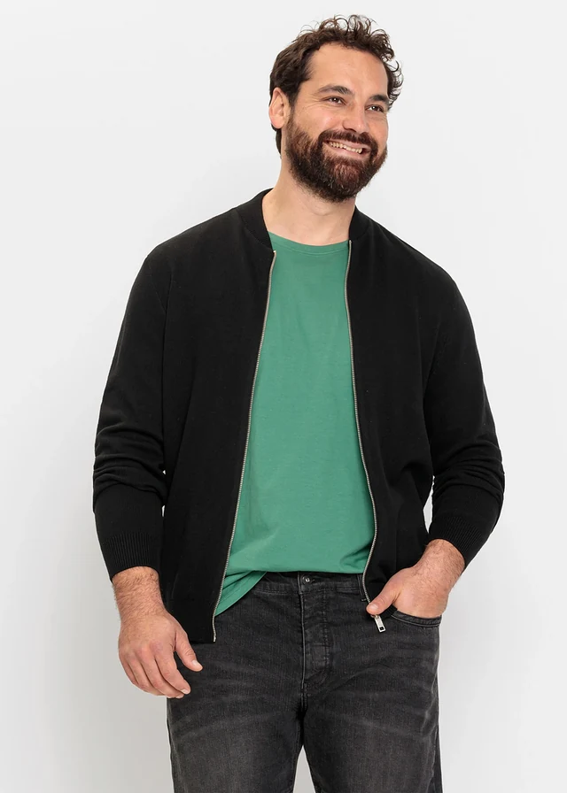 Gilet regular en maille, Couleur: noir